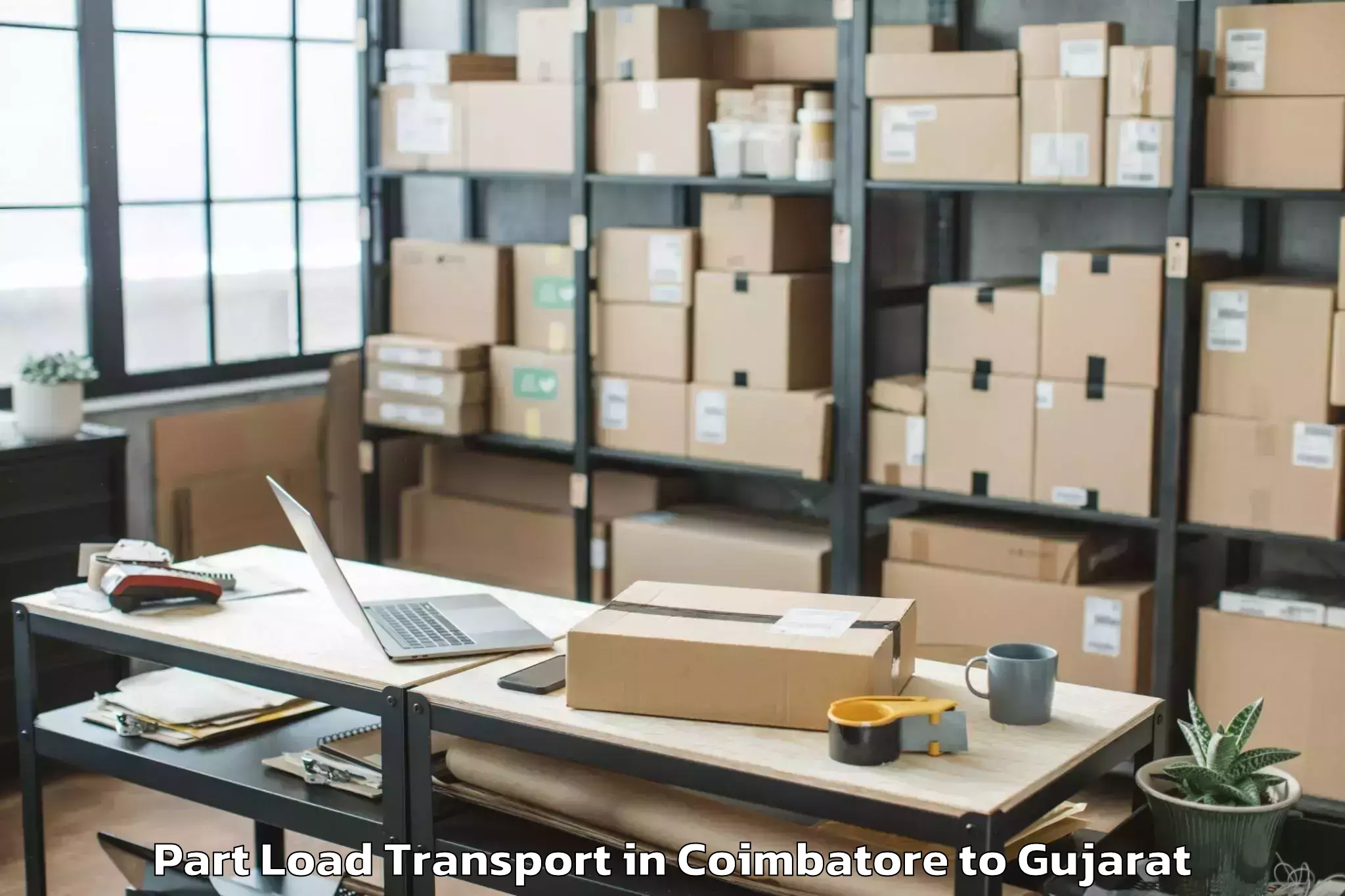 Book Coimbatore to Uchchhal Part Load Transport Online